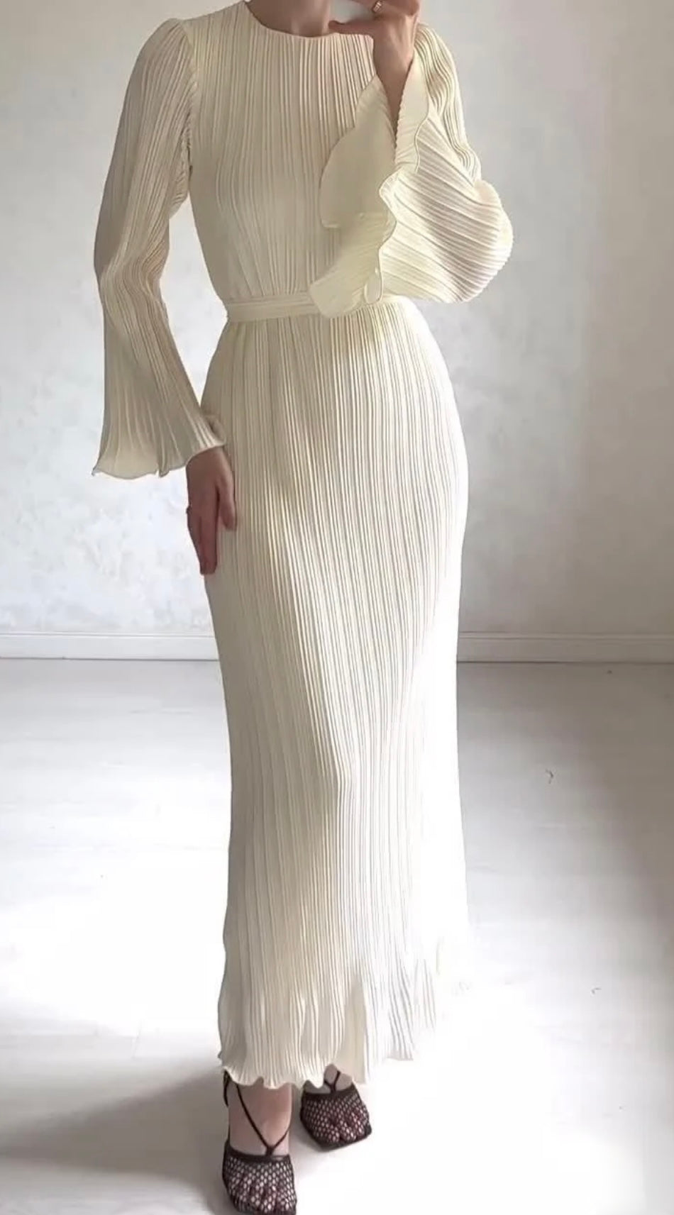 Plissé Maxi Dress