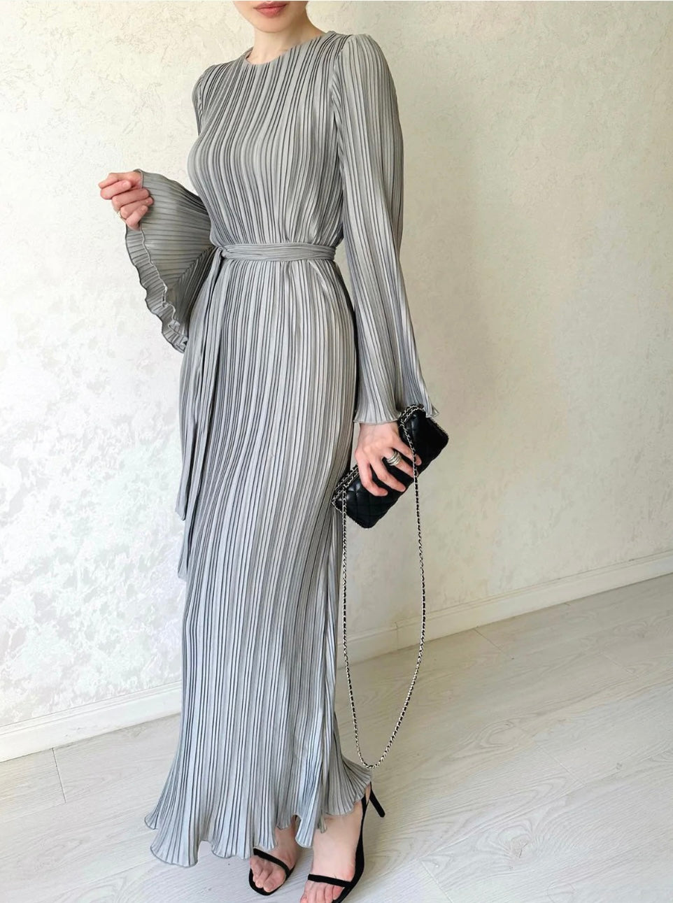Plissé Maxi Dress