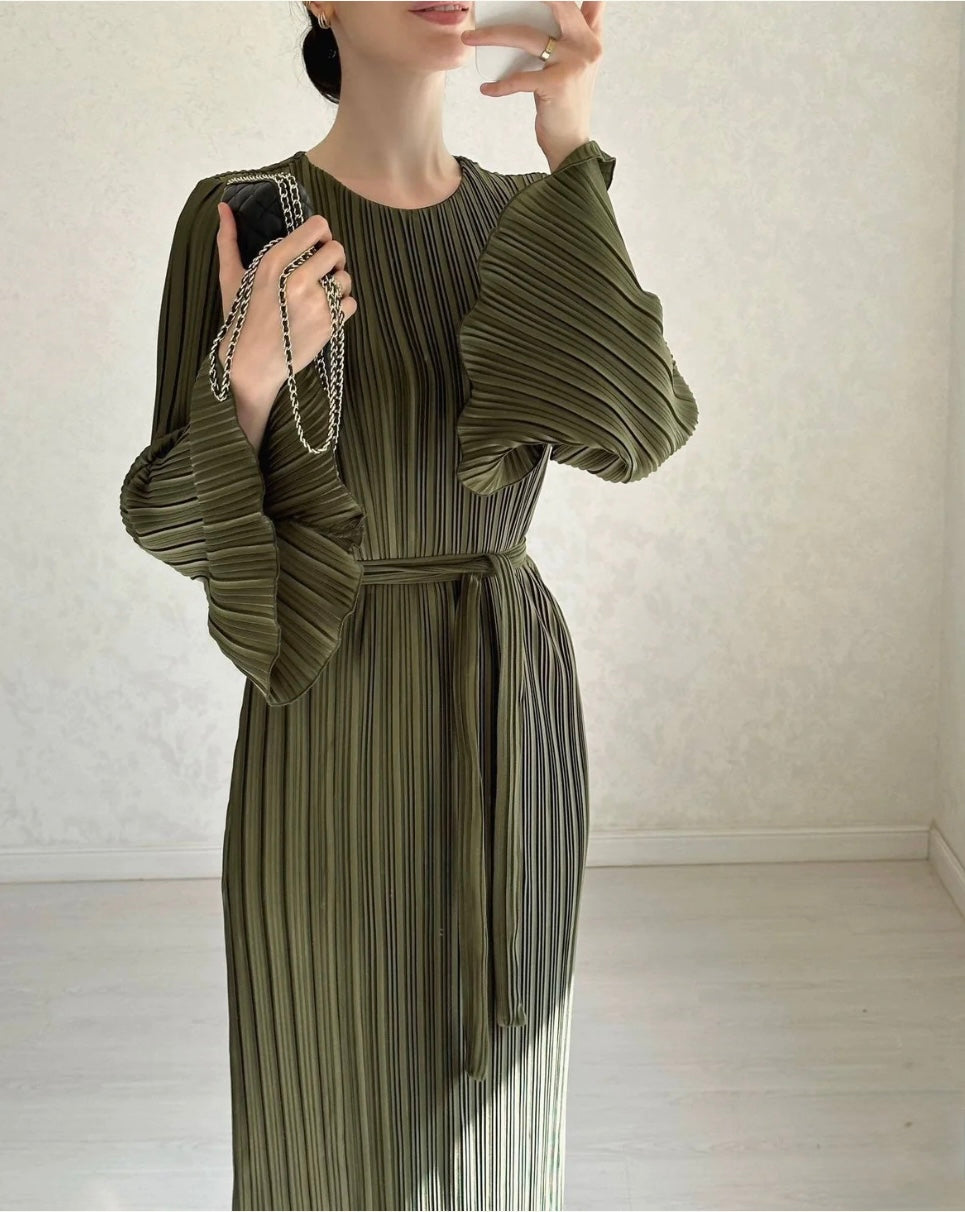Plissé Maxi Dress