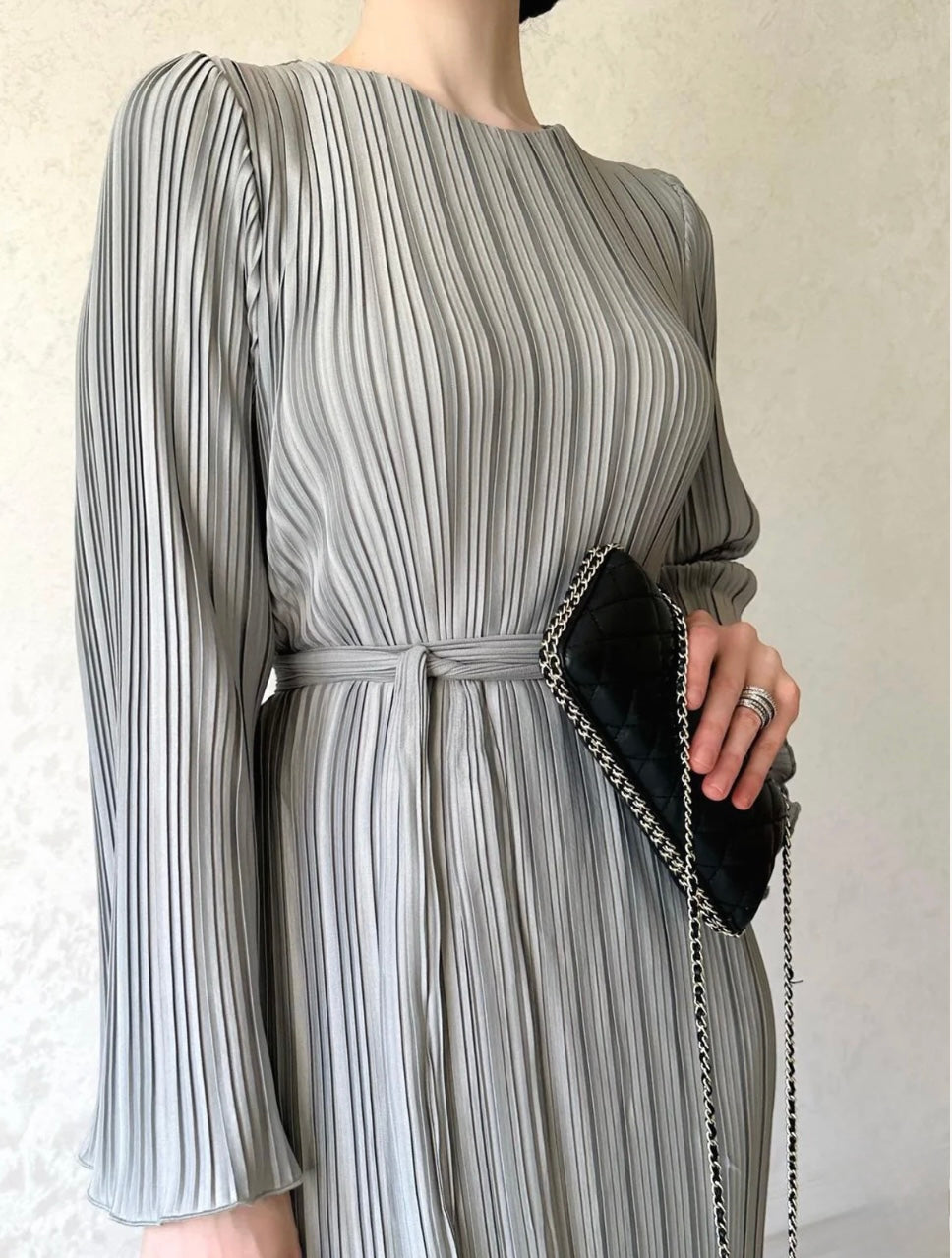 Plissé Maxi Dress